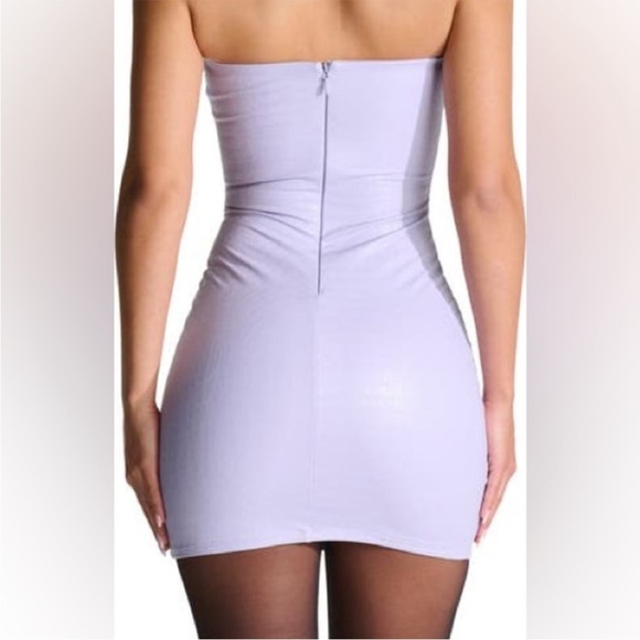 NWOT Naked Wardrobe Crocodile Collection Croc Embossed Strapless Mini Dress - Picture 2 of 8